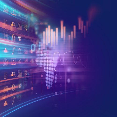 Business,And,Learning,Icon,On,Blue,Technology,Background,Represent,Learning business and learning icon  on blue technology background represent learning process.