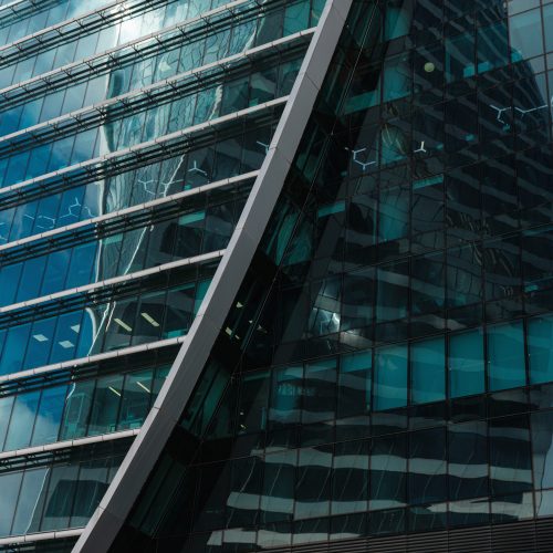 MOSCOW, RUSSIA - February 20, 2020: Moscow City. View of skyscrapers Moscow International Business Center. A sunny winter day in the Russian capital