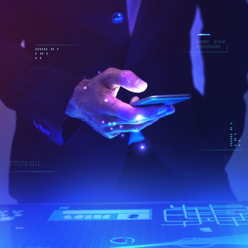 Businessman using his mobile phone